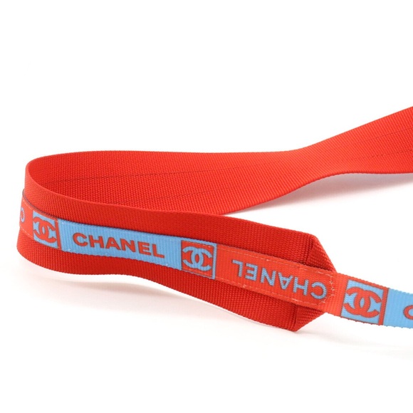 CHANEL Sports Line Coco Shoulder Bag Nylon Canvas Light-Blue/Red USED 240716M - Picture 3 of 4